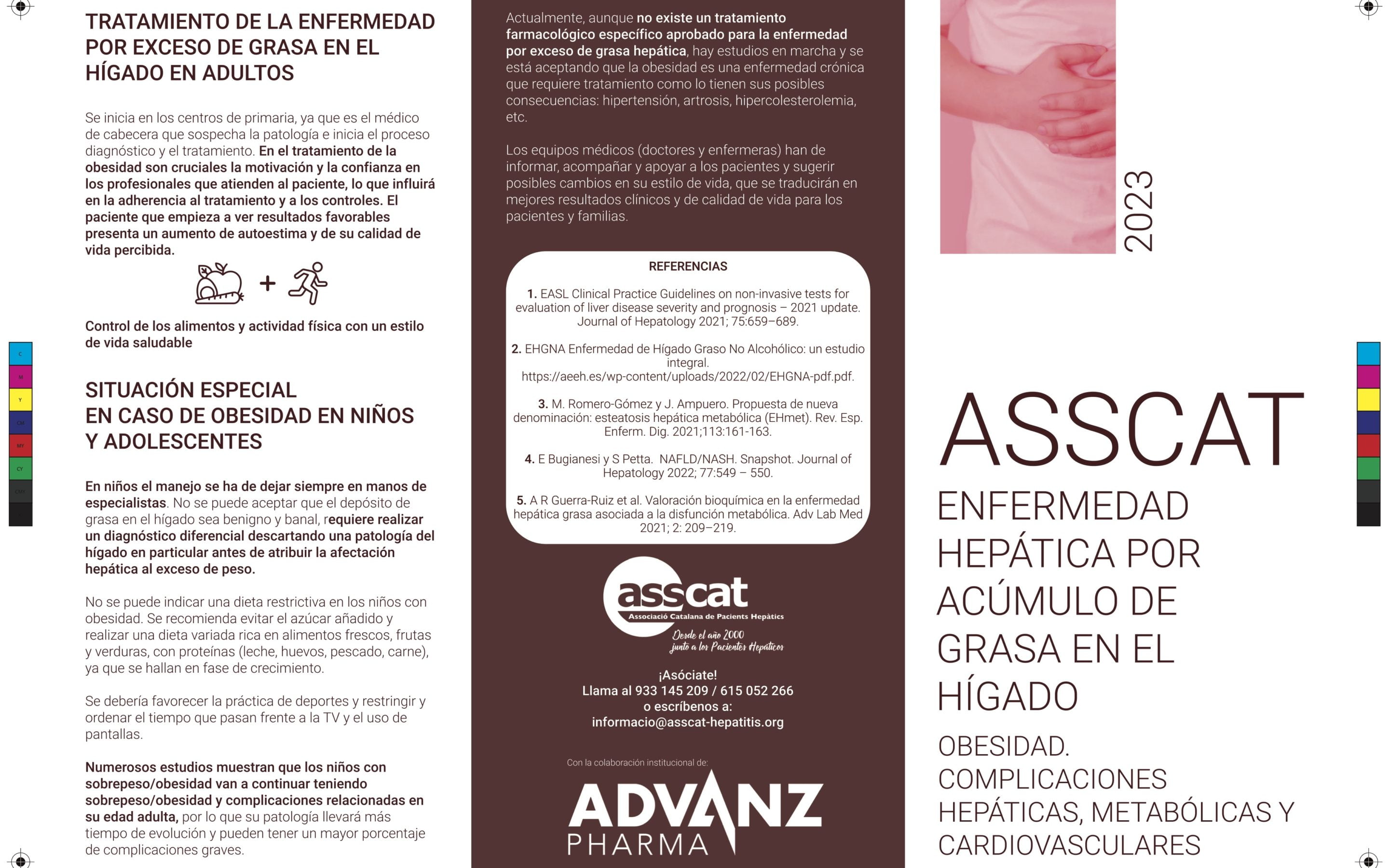 Folleto informativo sobre la enfermedad hepática por acúmulo de grasa en el hígado